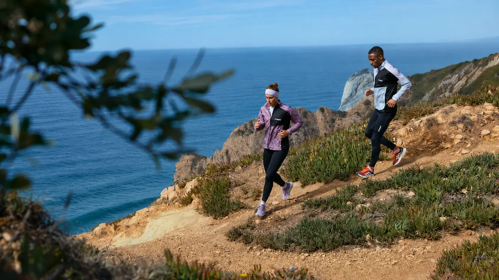 Two trail runners equipped to prepare for their first trail race