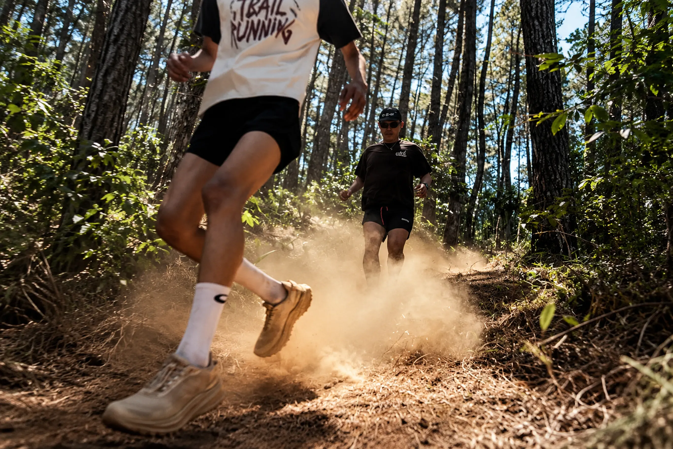 Trail runner preparing for a 20 km race on rolling trails